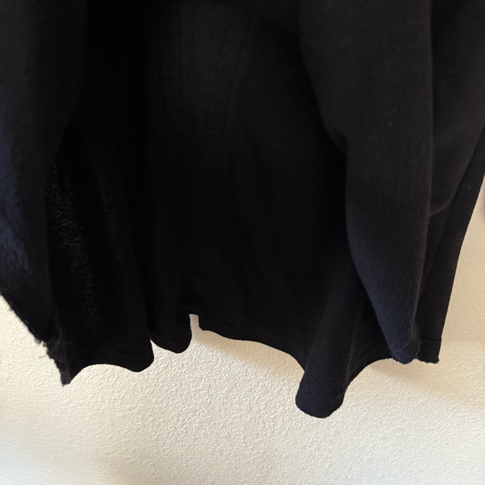POL Black Thick Knit Hooded 3/4 Quarter Sleeve Sweatshirt Medium - Picture 6 of 11